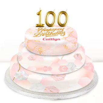 100th Birthday Pink Foil Cake 
