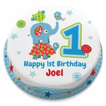 1st Birthday Animals Cake