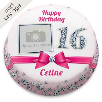 Any Age Diamond Photo Cake