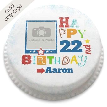 Any Age Birthday Photo Cake
