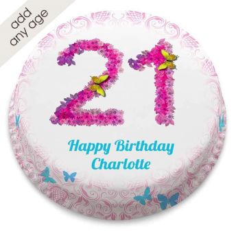 Any Age Floral Number Cake