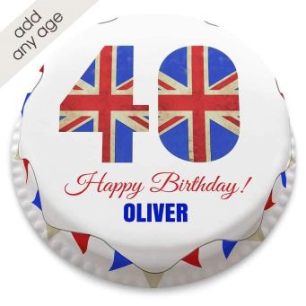 Any Age Union Jack Number Cake