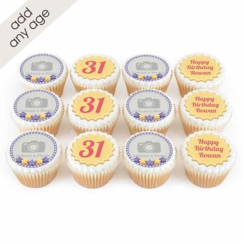 12 Starry Photo Cupcakes