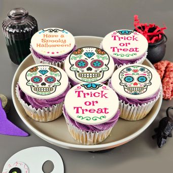 12 Sugar Skull Cupcakes