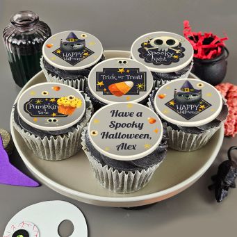 6 Mixed Halloween Cupcakes