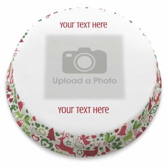 Christmas Pattern Photo Cake