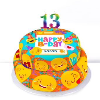13th Birthday Emoji Cake