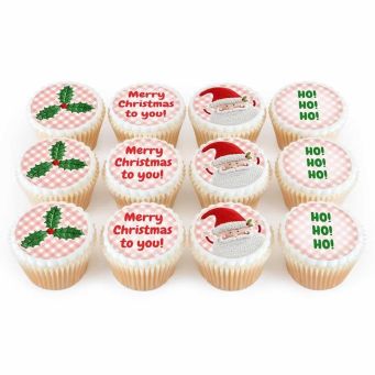 12 Santa & Rudolph Cupcakes