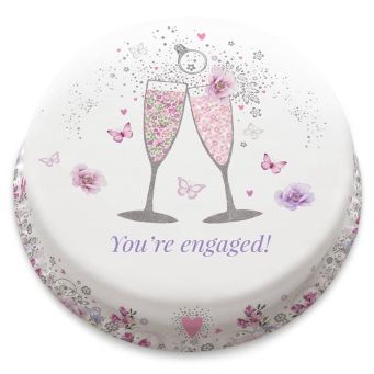 Pink Engagement Cake