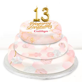 13th Birthday Pink Foil Cake 
