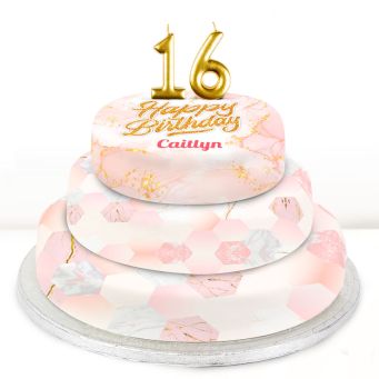 16th Birthday Pink Foil Cake 