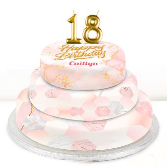 18th Birthday Pink Foil Cake 