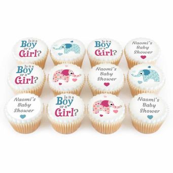 12 Boys or Girls Elephant Cupcakes