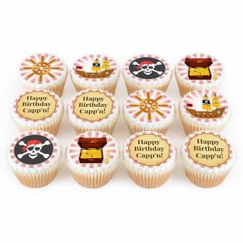 12 Pirate Themed Cupcakes