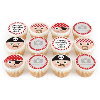 12 Pirate Face Cupcakes