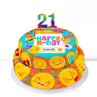 21st Birthday Emoji Cake
