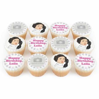 12 Space Princess Photo Cupcakes