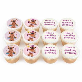 12 Pink Teddy Cupcakes
