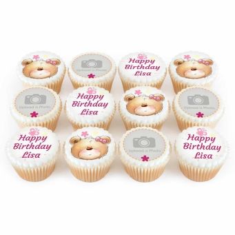 12 Pretty Teddy Cupcakes