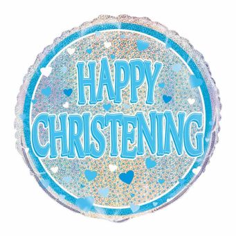 Blue Happy Christening Balloon