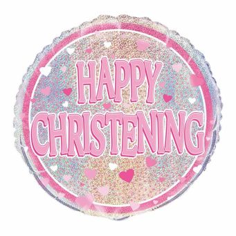 Pink Happy Christening Balloon