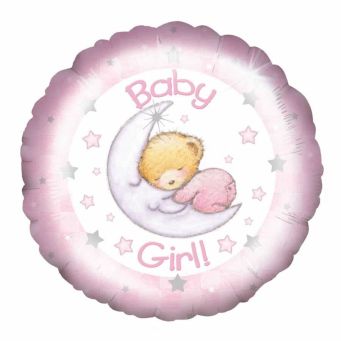 Sleepy Moon Baby Girl Balloon