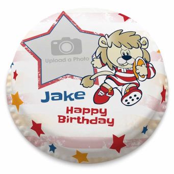 Rugby Lion Photo Cake