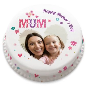 Mum Heart Photo Cake