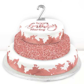 2nd Birthday Rose Foil Cake 