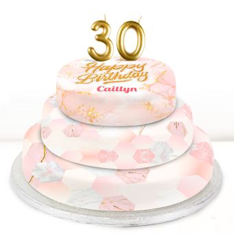 30th Birthday Pink Foil Cake 