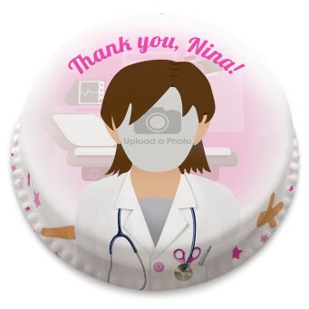 Female Doctor Photo Cake