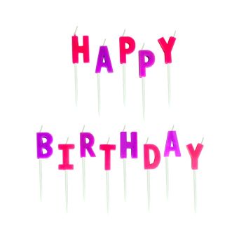 Pink Happy Birthday Candles