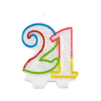 Rainbow 21 Candle