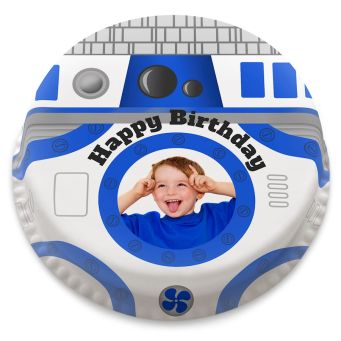 Blue Robot Photo Cake