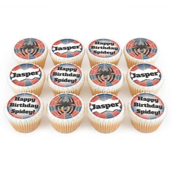 12 Spider Logo Cupcakes