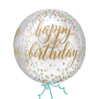 Gold and Pink Birthday Balloon