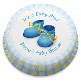 Baby Boots Blue Cake