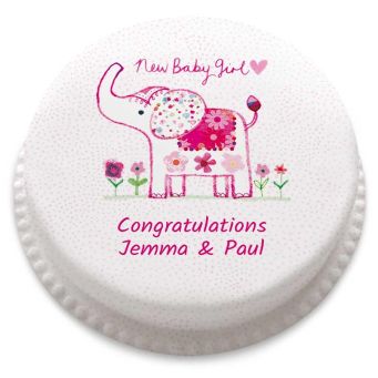 Baby Girl Elephant Cake