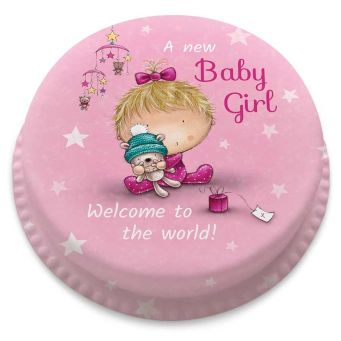 Pink Starry Baby Girl Cake