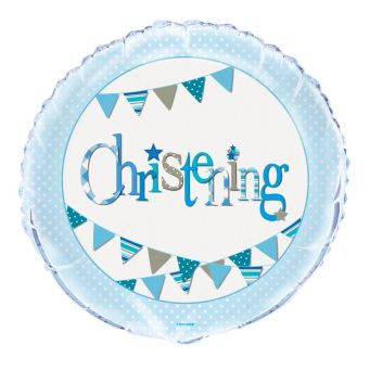 Blue Christening Balloon