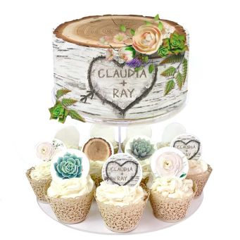 Rustic Tree Trunk Wedding Set