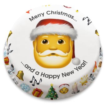 Santa Emoji Cake