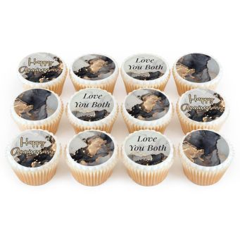 Black And Gold Cupcakes