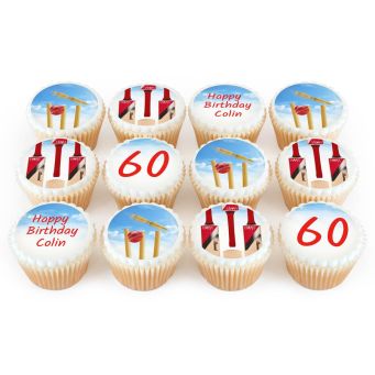 12 Cricket Bat Cupcakes