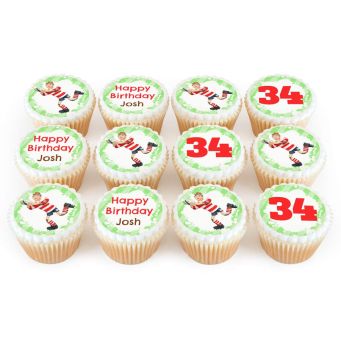 12 Rugby Boy Cupcakes