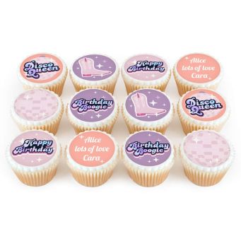 12 Patterned Border Cupcakes