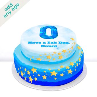 Any Age Blue Tiered Cake