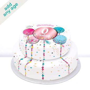 Any Age Pink Tiered Cake