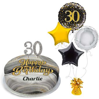 30th Birthday Black Marble Gift Set
