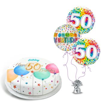 50th Birthday Balloons Gift Set